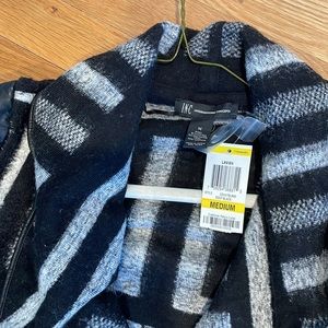 INC  Faux leather trim jjacket